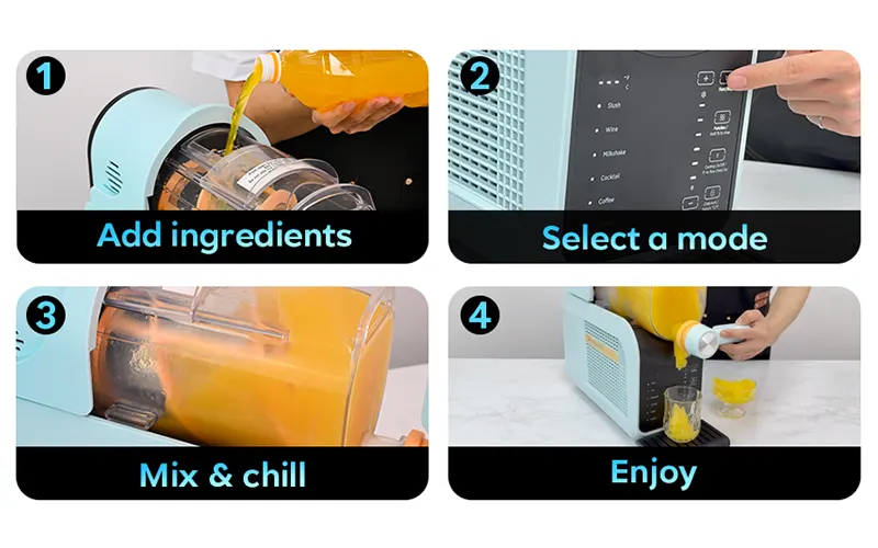 Slushmachine met aangepaste instellingen
