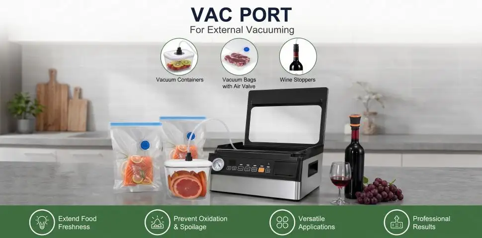 Vacuümverpakkingsmachine met externe vacuümpoort